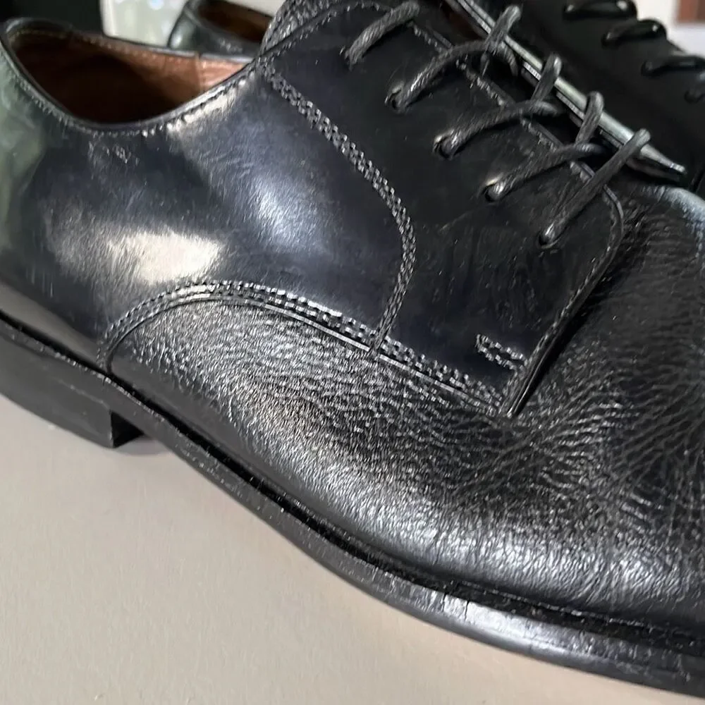 Bostonian Black Luxe Patent Leather Captoe Lace Up Dress Shoes Mens 11.5